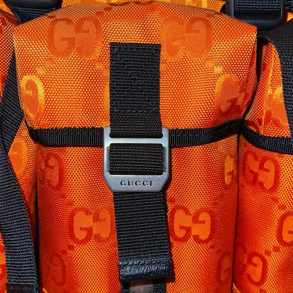 Gucci Off The Grid backpack orange GG ECONYL - Picture 4 of 15